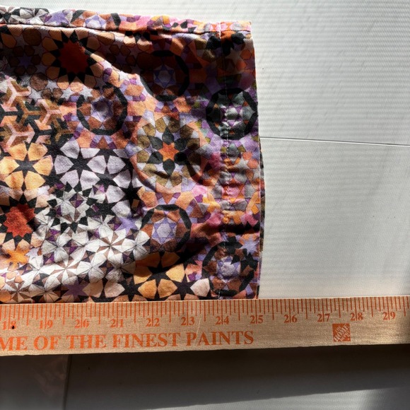Anthropologie Geometric Print Wide Leg Pants Orange Purple Multi Size 2P - Picture 8 of 10